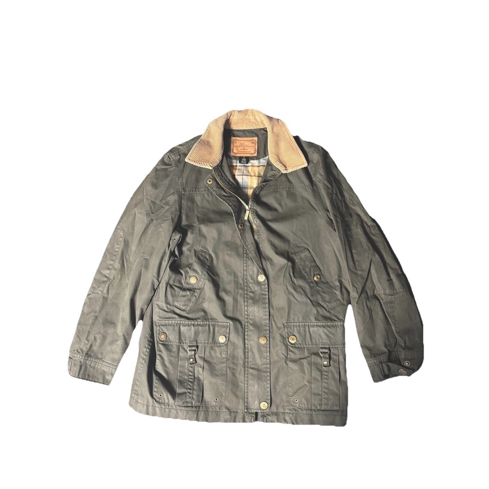 RARE VTG LAUREN Ralph Lauren Chore Barn Coat Men Med Green Corduroy Collar